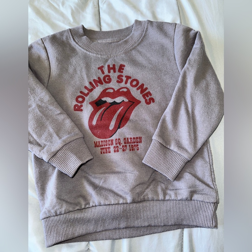 Rolling Stones Gray Sweatshirt Iconic Logo Pullover